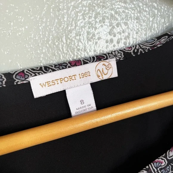 Westport Black and Pink Floral Long Sleeve Dress - Picture 2 of 9